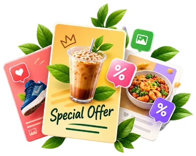 Campaign posters with a special offer
